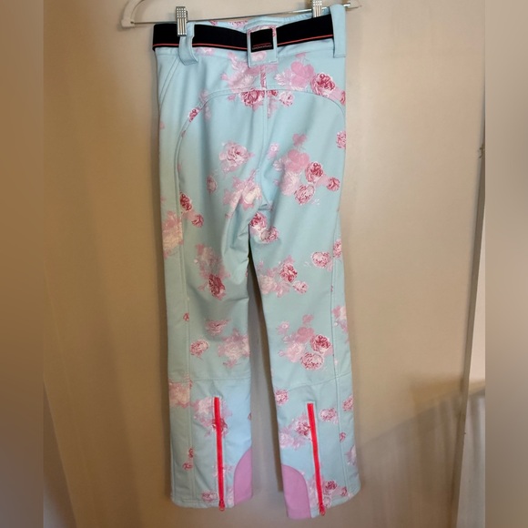 LoveShackFancy x Bogner Fire + Ice Ski Pants Quiet Tide Blue/Pink Floral Print - Picture 11 of 16